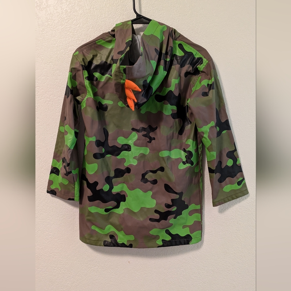 Dinosaur Adventure Raincoat - Green and Brown - Picture 2 of 5